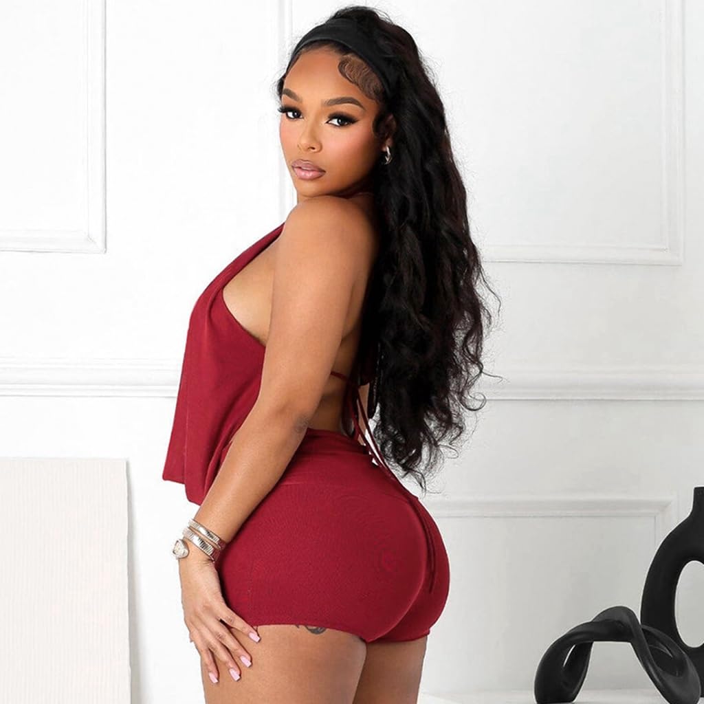 Party Outfits for Women 2 Piece Sexy Halter Neck Backless Sexy Two Piece Outfits for Women Club Night 2026