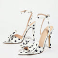 Polka Dot Bow Pointed Toe Heels