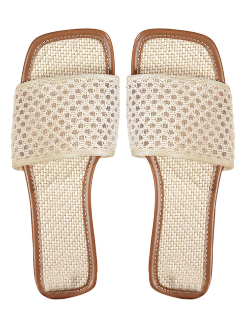 Women's Boho Flat Slide Sandals — Hollow Out Open Toe