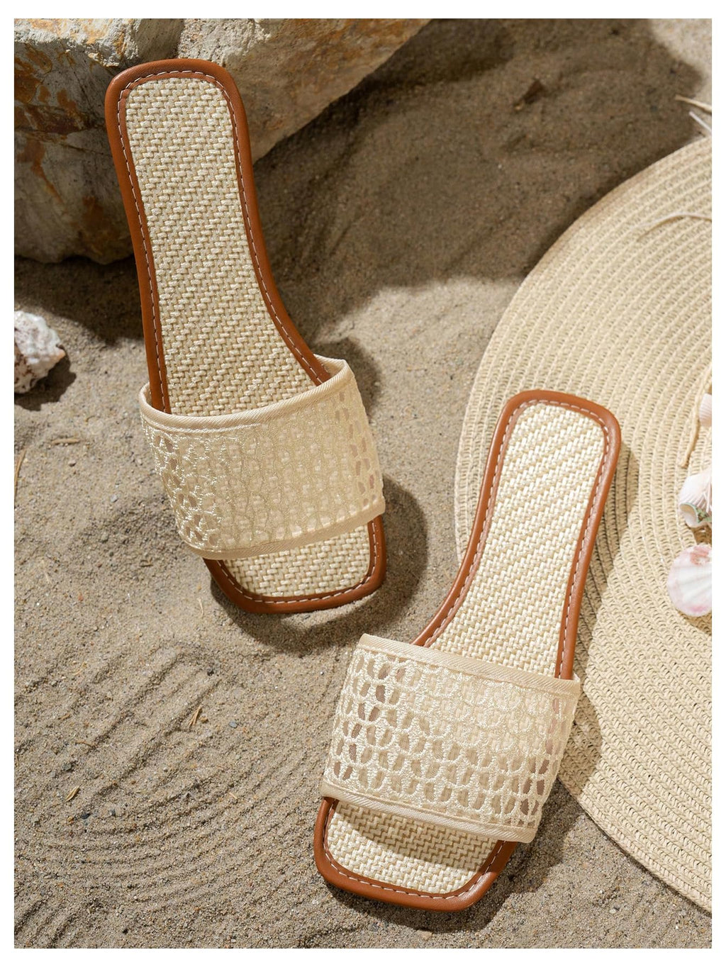 Women's Boho Flat Slide Sandals — Hollow Out Open Toe