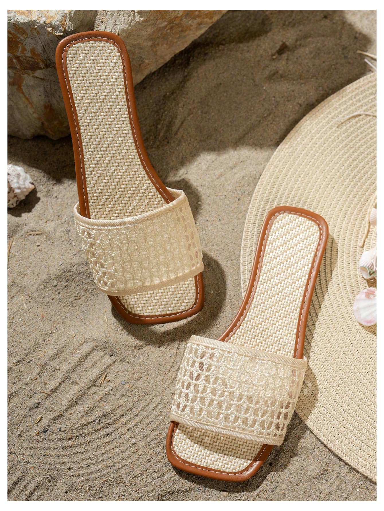 Women's Boho Flat Slide Sandals — Hollow Out Open Toe