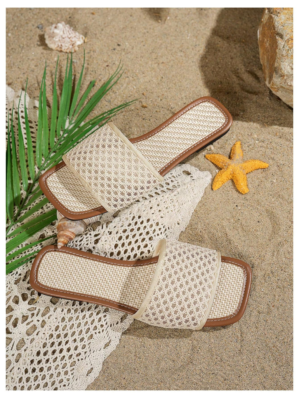 Women's Boho Flat Slide Sandals — Hollow Out Open Toe